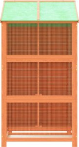 vidaXL Klatka dla ptaków, brązowa, 97x81x152 cm, lite drewno sosnowe 5