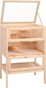 vidaXL Klatka dla chomika, 55x40x80 cm, lite drewno jodłowe 3