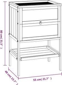 vidaXL Klatka dla chomika, 55x40x80 cm, lite drewno jodłowe 9