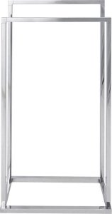 Beliani Stojak na ręczniki 45 x 85 cm srebrny RECREO 3