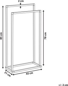Beliani Stojak na ręczniki 45 x 85 cm srebrny RECREO 5