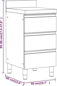 vidaXL Szafki gastronomiczne, 2 szt., stal nierdzewna 7