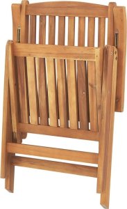 Beliani Zestaw mebli balkonowych drewno akacjowe z poduszkami czerwonymi JAVA 7