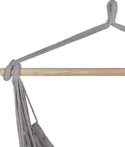 Beliani Fotel wiszący krzesło brazylijskie bawełniane jasnoszare BONEA 7