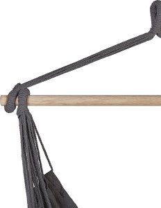 Beliani Fotel wiszący huśtawka bawełniany szary BONEA 7