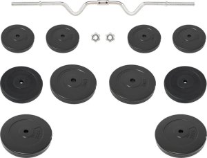 vidaXL Sztanga z gryfem łamanym i talerzami, 90 kg 2