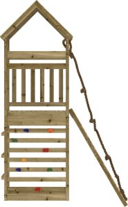 vidaXL Domek ze ścianką wspinaczkową dla dzieci, impregnowana sosna 2