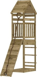 vidaXL Domek ze ścianką wspinaczkową dla dzieci, impregnowana sosna 3