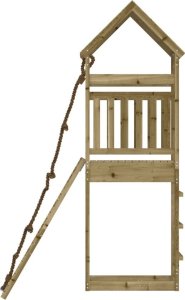 vidaXL Domek ze ścianką wspinaczkową dla dzieci, impregnowana sosna 6