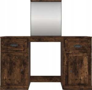 vidaXL Toaletka z lustrem, przydymiony dąb, 130x50x132,5 cm 4