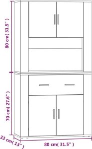 vidaXL Wysoka szafka, szarość betonu 12