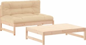 vidaXL 2-cz. zestaw wypoczynkowy do ogrodu, z poduszkami, lite drewno 2