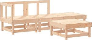 vidaXL 4 częściowy zestaw mebli ogrodowych, drewno sosnowe 2