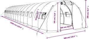 vidaXL Szklarnia ze stalową ramą, biała, 48 m, 16x3x2 m 12