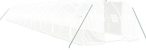 vidaXL Szklarnia ze stalową ramą, biała, 60 m, 20x3x2 m 2