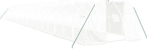 vidaXL Szklarnia ze stalową ramą, biała, 66 m, 22x3x2 m 2