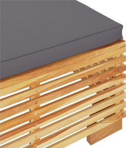 vidaXL Podnóżek ogrodowy z ciemnoszarą poduszką, drewno tekowe 5