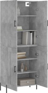 vidaXL Witrynka, szarość betonu 69,5x34x180 cm materiał drewnopochodny 3