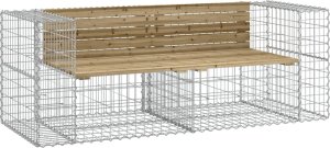 vidaXL Ławka ogrodowa z gabionem, 184x71x65,5 cm, impregnowana sosna 2