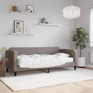 vidaXL Sofa z materacem do spania, kolor taupe, 80x200 cm, tkanina Lumarko! 1