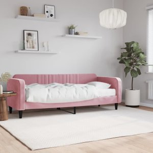 vidaXL Sofa z materacem do spania, różowa, 80x200 cm, aksamit Lumarko! 1