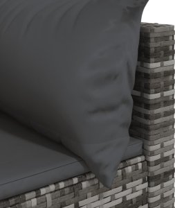 vidaXL 3-cz. zestaw wypoczynkowy do ogrodu, poduszki, szary rattan PE 6