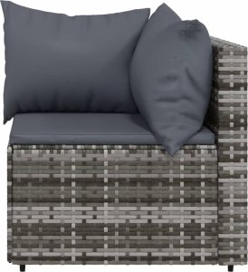 vidaXL 4-cz. zestaw wypoczynkowy do ogrodu, poduszki, szary rattan PE 5