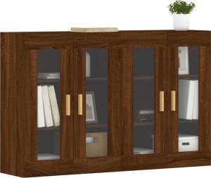 vidaXL Wiszące szafki, 2 szt., brązowy dąb, materiał drewnopochodny 3