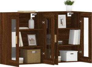 vidaXL Wiszące szafki, 2 szt., brązowy dąb, materiał drewnopochodny 4