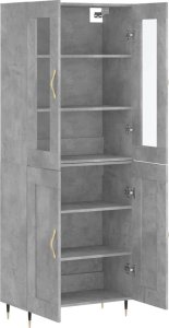 vidaXL Witrynka, szarość betonu 69,5x34x180 cm materiał drewnopochodny 4