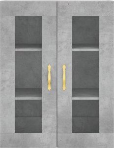 vidaXL Witrynka, szarość betonu 69,5x34x180 cm materiał drewnopochodny 6