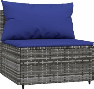 vidaXL 4-cz. zestaw wypoczynkowy do ogrodu, poduszki, szary rattan PE 6