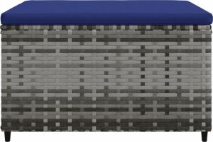 vidaXL Podnóżki ogrodowe z poduszkami, 2 szt., szare, polirattan 4