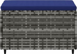 vidaXL Podnóżki ogrodowe z poduszkami, 2 szt., szare, polirattan 5