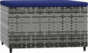 vidaXL Podnóżki ogrodowe z poduszkami, 2 szt., szare, polirattan 6