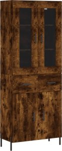 vidaXL Witrynka przydymiony dąb 69,5x34x180 cm materiał drewnopochodny 2