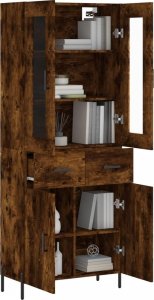 vidaXL Witrynka przydymiony dąb 69,5x34x180 cm materiał drewnopochodny 3