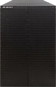 vidaXL Osłona na 4 kosze na śmieci, czarna, 274x80x117 cm, polirattan 5