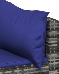 vidaXL 3-cz. zestaw wypoczynkowy do ogrodu, poduszki, szary rattan PE 6