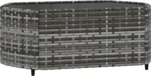 vidaXL 3-cz. zestaw wypoczynkowy do ogrodu, poduszki, szary rattan PE 7