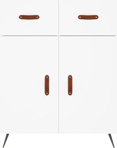 vidaXL Witrynka, biała, 69,5x34x180 cm, materiał drewnopochodny 8