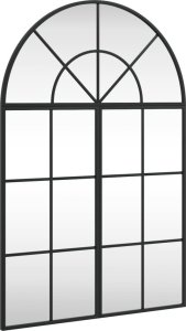 vidaXL Lustro ścienne, czarne, 60x90 cm, zakończone łukiem, żelazo 2