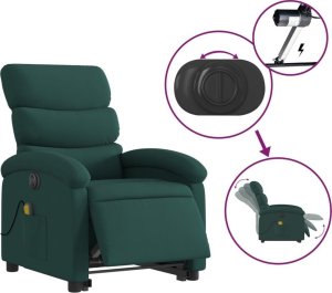 vidaXL Podnoszony fotel masujący, elektryczny, rozkładany, zielony 5