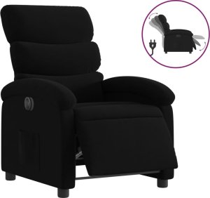 vidaXL Elektryczny fotel rozkładany, czarny, obity tkaniną 2