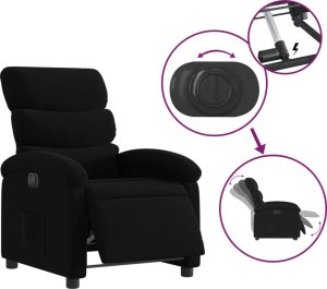 vidaXL Elektryczny fotel rozkładany, czarny, obity tkaniną 6