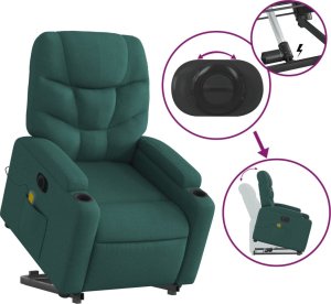 vidaXL Podnoszony fotel masujący, elektryczny, rozkładany, zielony 11