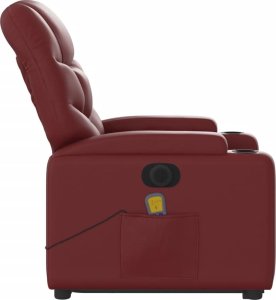 vidaXL Rozkładany fotel pionizujący z masażem, elektryczny, bordowy 9