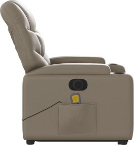 vidaXL Rozkładany fotel pionizujący z masażem, elektryczny, cappuccino 9