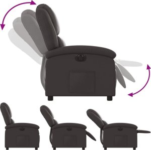 vidaXL Elektryczny fotel rozkładany, ciemny brąz 6