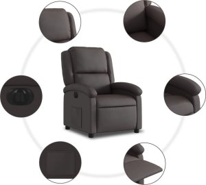 vidaXL Elektryczny fotel rozkładany, ciemny brąz 7